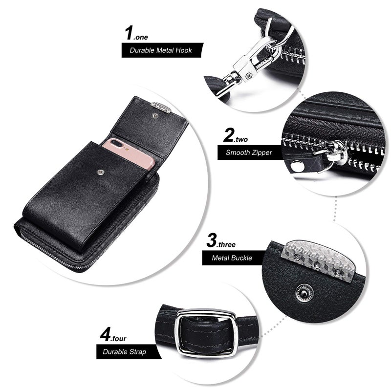 KUKOO Small Crossbody Bag Cell Phone Purse Wallet with Credit Card Slots for Women(NOT for iPhone Plus/Pro Max) - Image 5